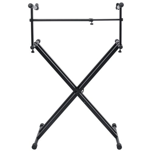  X-alakú dupla merevítésű fekete billentyűzetállvány