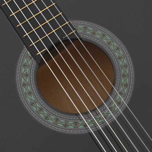  12 darabos fekete klasszikus gitár kezdőkészlet 4/4 39     "