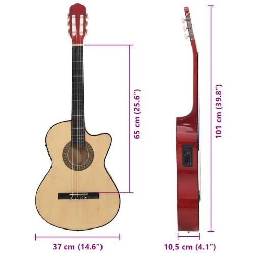  6 húros klasszikus western cutaway gitár hangszínszabályzóval    