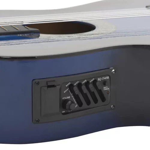  kék 6 húros klasszikus western cutaway gitár ekvalizerrel   