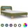 VID zöld szövetkárpitozású LED-es ágykeret 90x200 cm