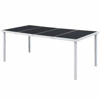 VID fekete kültéri étkezőasztal 190 x 90 x 74 cm 