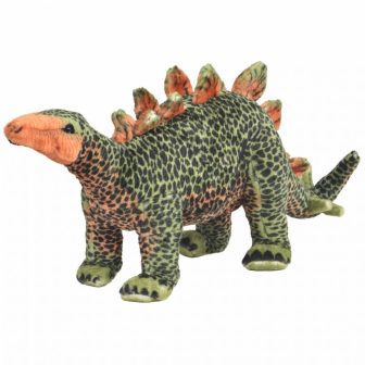 VID álló, zöld és narancssárga plüss stegosaurus XXL