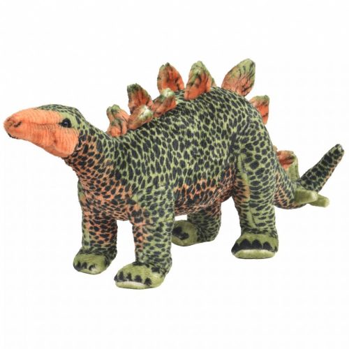 VID álló, zöld és narancssárga plüss stegosaurus XXL