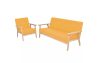 VID Dizájnos sárga 3 személyes kanapé + karosszék