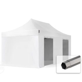   TP 3x6m összecsukható 750N acél vázas pavilon, ablak nélkül - fehér