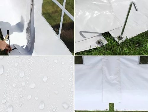 Discontmania professzionális rendezvénysátor 5x8m ipari 800N PVC ponyvával