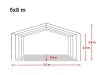 Discontmania professzionális rendezvénysátor 5x8m 500g/m2 ponyvával