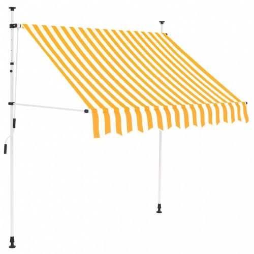 VID Manuálisan feltekerhető napellenző - 150 cm - sárga fehér csíkokkal