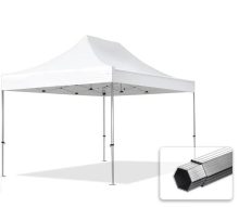   Professional összecsukható sátrak PROFESSIONAL 400g/m2 ponyvával, alumínium szerkezettel, oldalfal nélkül - 3x4,5m fehér