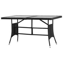 VID polyrattan kerti asztal 140 x 80 x 74 cm  fekete 