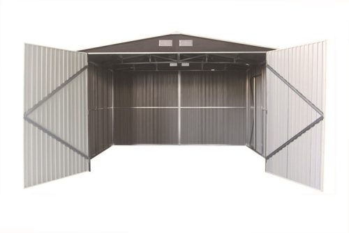 LOBO GLORIOSO 19,61M2 STABILNA METALNA VRTNA KUĆICA/GARAŽA SA DVA ULAZA, ULAZ XXL VELIČINE