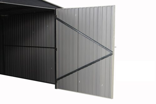 LOBO GLORIOSO 19,61M2 STABILNA METALNA VRTNA KUĆICA/GARAŽA SA DVA ULAZA, ULAZ XXL VELIČINE