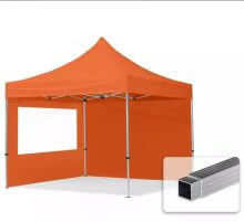   Professional összecsukható sátrak ECO 300 g/m2 ponyvával, alumínium szerkezettel, 2 oldalfallal - 3x3m narancssárga