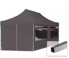   Professional összecsukható sátrak ECO 300 g/m2 ponyvával, alumínium szerkezettel, 4 oldalfallal - 3x6m sötétszürke