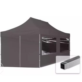   TP 3x6m összecsukható alumínium pavilon, 4 db oldalfallal - sötétszürke
