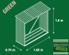 EPT Tüzifatároló 136 - 182 x 75 cm, zöld
