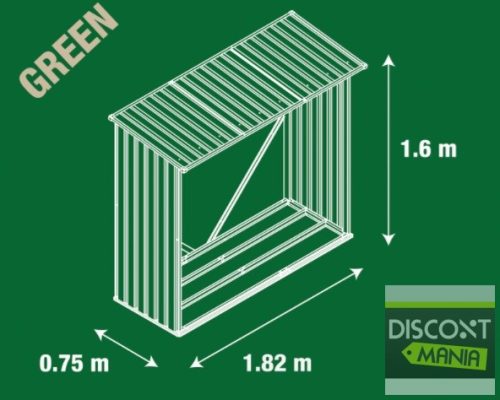 EPT Tüzifatároló 136 - 182 x 75 cm, zöld
