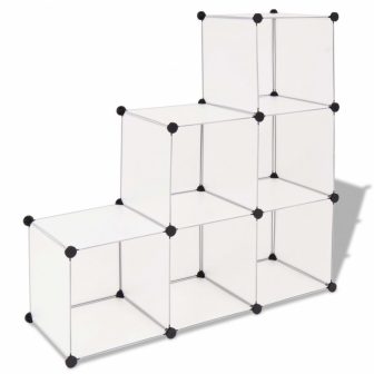 VID fehér kocka alakú tároló 6 tárolórekesszel 