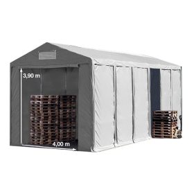   TP Vario 6x12m 4m oldalmagas raktársátor, bejárat típusa: standard