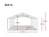 Party šator 6x8m-PROFESSIONAL DELUXE  550g/m2-posebno jaka čelična konstukcija