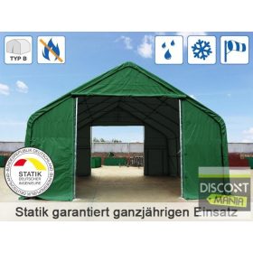   TP Everest 6x12m 3m oldalmagas raktársátor nehezen éghető PRIMEtex 2300 ponyvával, zöld