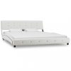 VID fehér műbőr ágy matraccal 160 x 200 cm