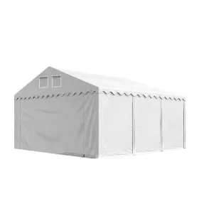   TP Professional 3x16m 2,6m oldalmagas raktársátor PVC 800 ponyvával, fehér