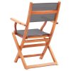 VID szürke textilén - tömör eukaliptuszfa összecsukható szék - 2 db