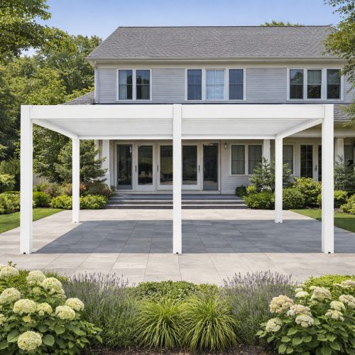 3x6M MOTOROS BIOKLIMATIKUS EXKLUZÍV KERTI PERGOLA / PAVILON VIHARÁLLÓ!-FEHÉR