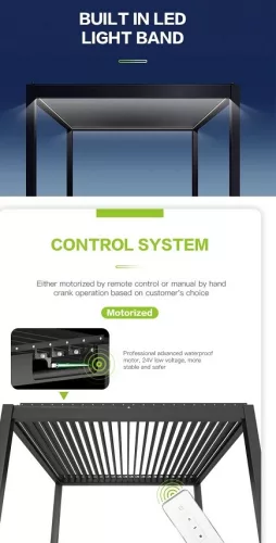 3x3m motorized pergola