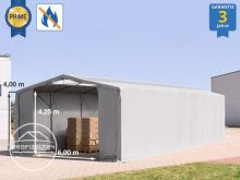   TP Raktársátor 8x16m professional 4m oldalmagassággal, tetőablakkal 720g/m2 - TŰZÁLLÓ PONYVÁVAL!