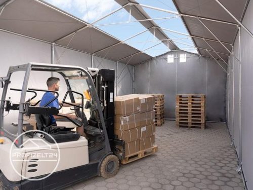 Skladišni šator 8x16m sa bočnom visinom 4m professional 720g/m2 - VATROOTPORNA CERADA!