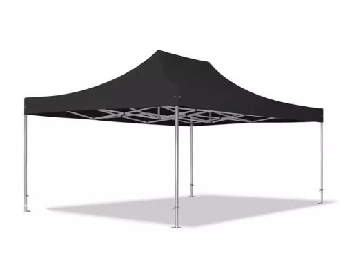 TP 4x6m összecsukható 850N alumínium pavilon, 4 db oldalfallal, nehezen éghető - fekete