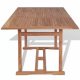 VID kültéri téglalap alakú tíkfa étkezőasztal 180 x 90 x 75 cm
