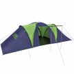   VID Poliészter kemping sátor 9 személyes zöld-sötétkék színben