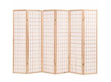   VID 6 paneles, természetes, japán stílusú paraván 240 x 170 cm