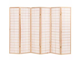 VID 6 paneles, természetes, japán stílusú paraván 240 x 170 cm
