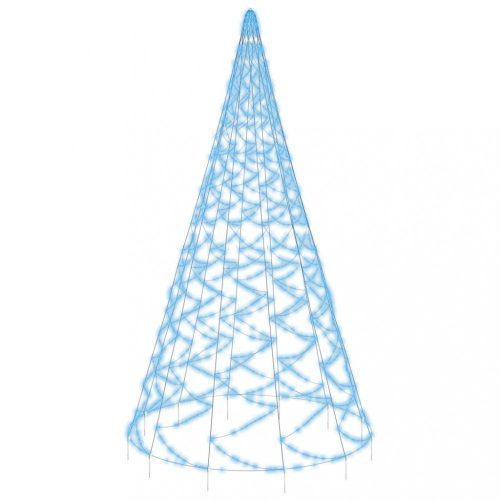VID karácsonyfa zászlórúdon 1400 kék LED-del 500 cm