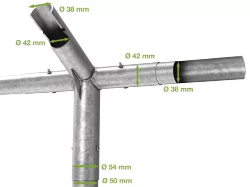 TP 6x10m erősített rendezvénysátor, PVC 800 - fehér - nehezen éghető