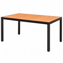   VID WPC és alumínium kerti étkezőasztal barna színben [150 x 90 x 74 cm]