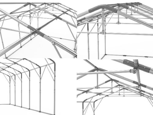 TP Vario 5x8m 3m oldalmagas raktársátor, bejárat típusa: felhúzható