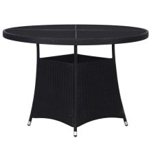 VID polyrattan kerti asztal 110 x 74 cm fekete