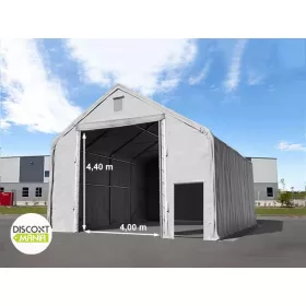   TP Everest 8x8m 4m oldalmagas raktársátor nehezen éghető PRIMEtex 2300 ponyvával, szürke