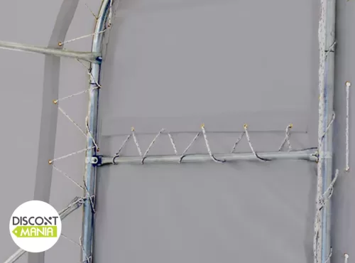 TP Everest 8x12m 4m oldalmagas raktársátor PRIMEtex 2300 ponyvával, szürke