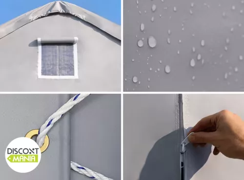 TP Everest 8x12m 4m oldalmagas raktársátor PRIMEtex 2300 ponyvával, szürke