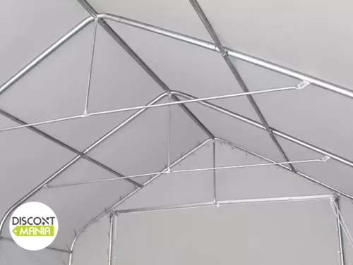 TP Everest 8x12m 4m oldalmagas raktársátor PRIMEtex 2300 ponyvával, szürke