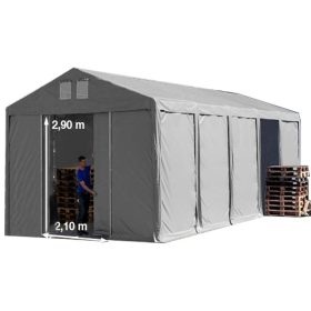   TP Vario 5x10m 3m oldalmagas raktársátor, bejárat típusa: eltolható