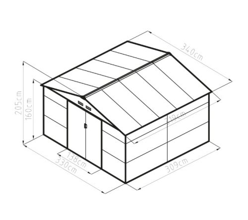 EPT STABIL FÉM KERTI TÁROLÓ 1085 - 340 X 319 CM - BARNA
