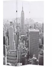 VID paraván 120 x 180 cm New York, fekete-fehér